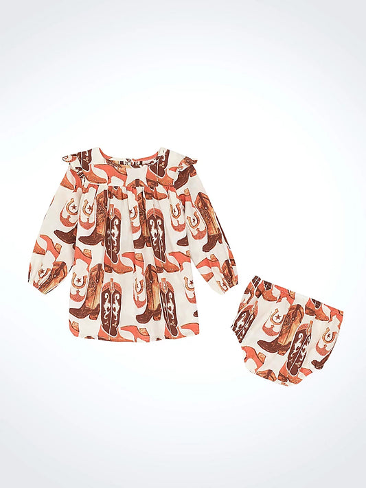 Girl's Wrangler Western Print Trapeze Dress