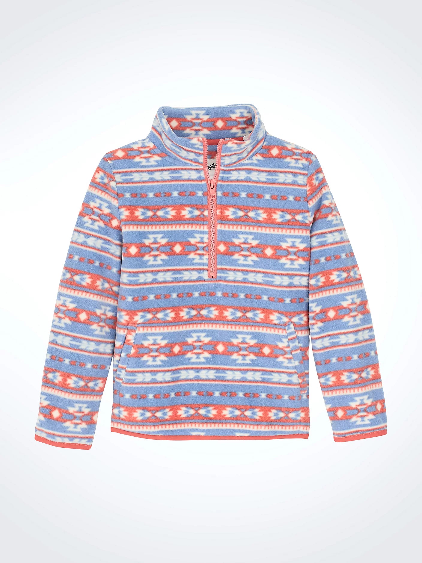 Girl's Wrangler Ruffle Hem Sherpa Zip Jacket