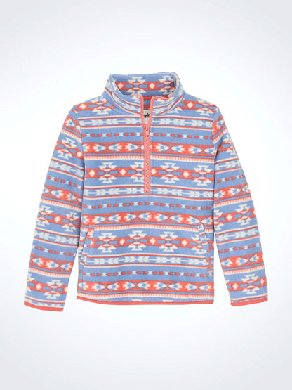 Girl's Wrangler Ruffle Hem Sherpa Zip Jacket