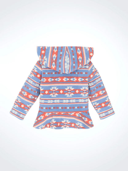 Girl's Wrangler Ruffle Hem Sherpa Zip Jacket