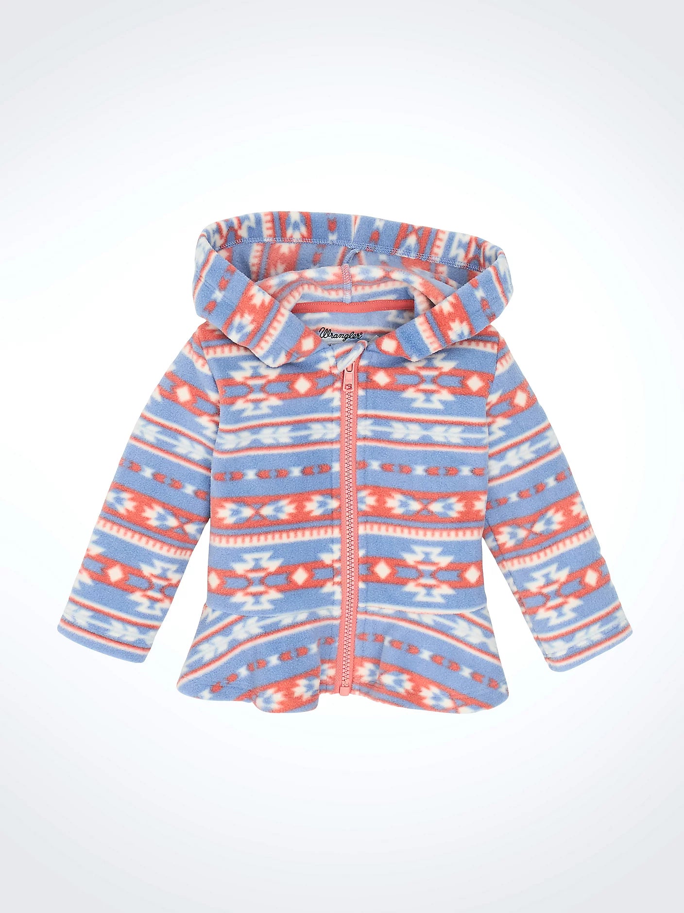 Girl's Wrangler Ruffle Hem Sherpa Zip Jacket