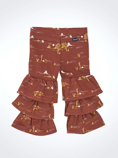 Girl's Infant/Toddler Wrangler Printed Tiered Flare Jean