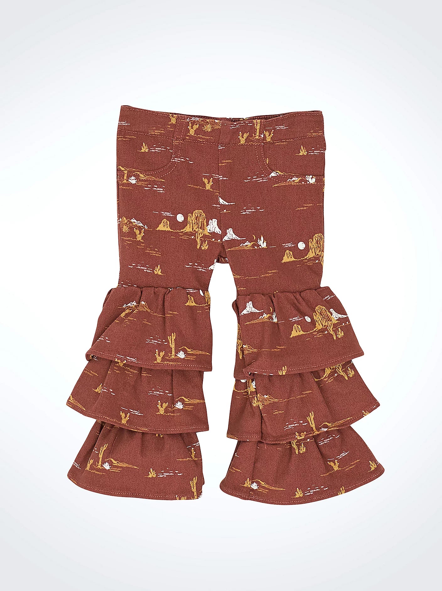 Girl's Infant/Toddler Wrangler Printed Tiered Flare Jean