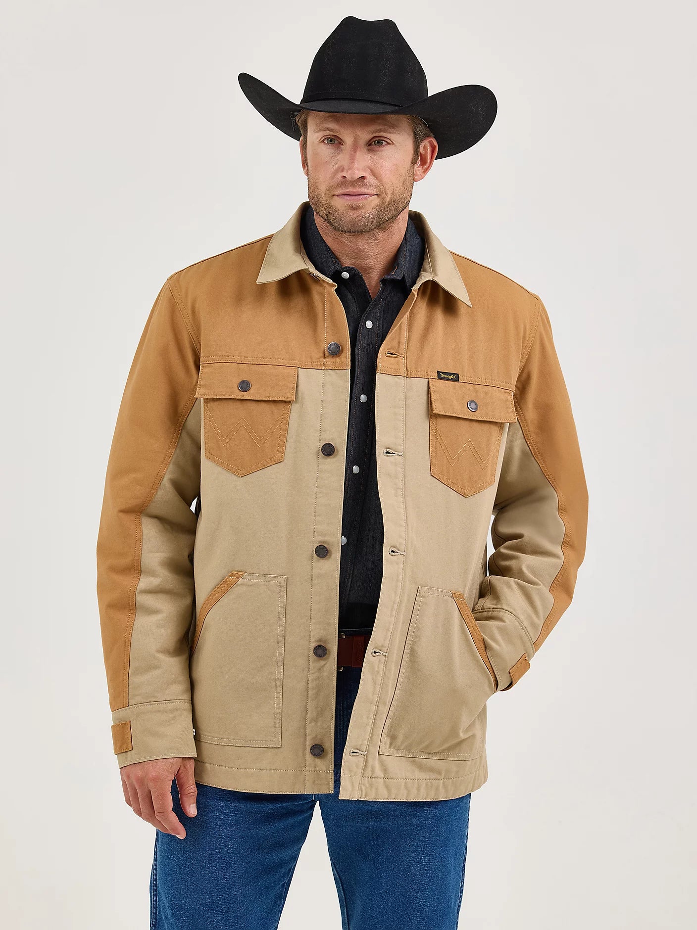 Men's Wrangler Mixed Canvas Chore Jacket
