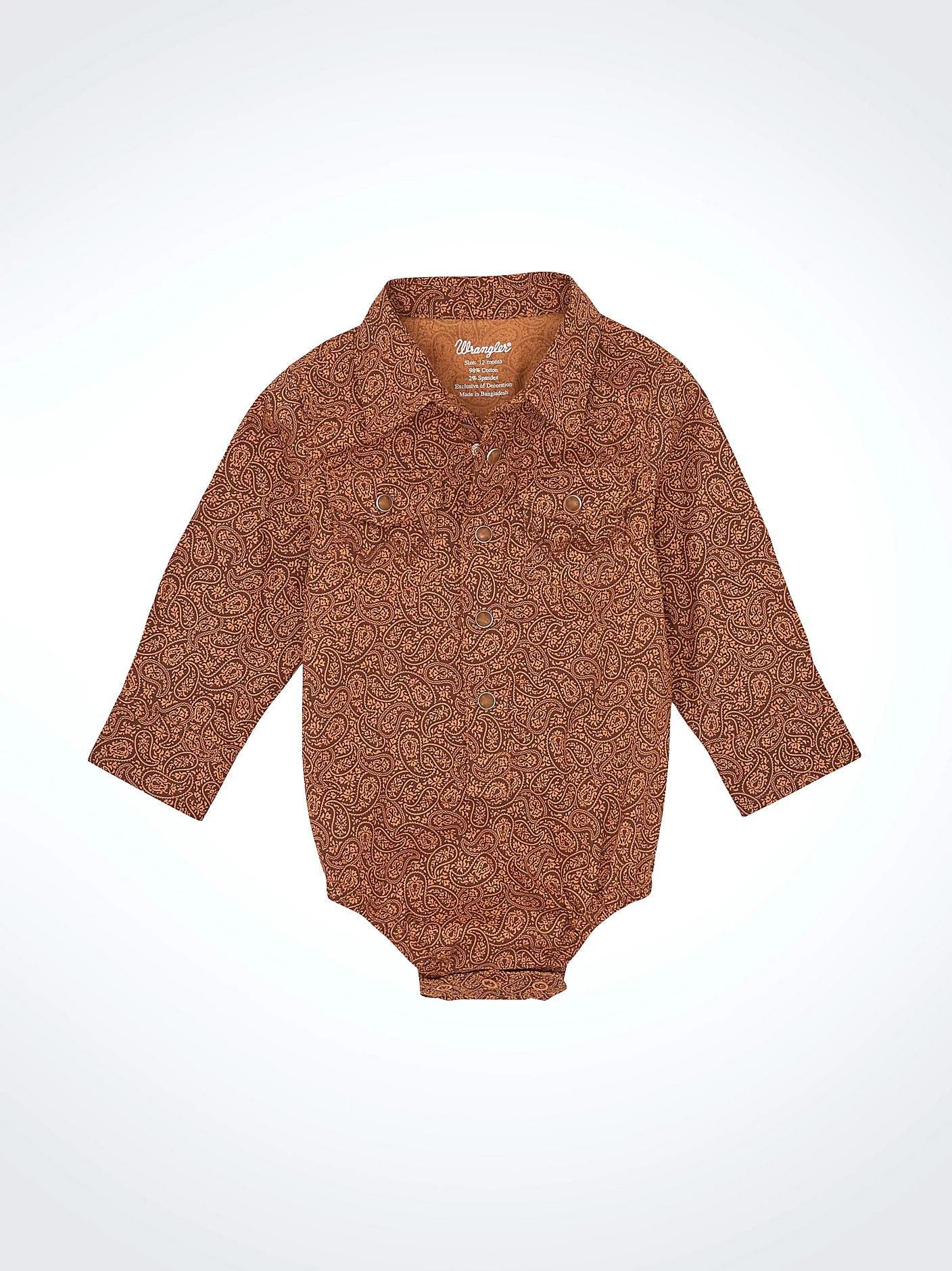 Boy's Infant Wrangler Long Sleeve Western Snap Bodysuit