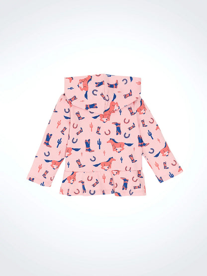 Girl's Wrangler Ruffle Hem Fleece Zip Jacket