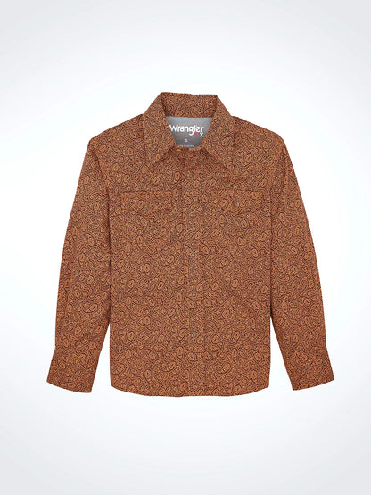 Boy's Wrangler 20X® Advanced Comfort Western Snap Print Shirt