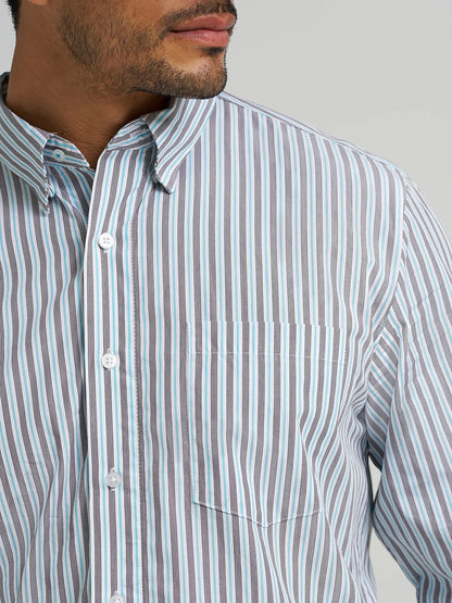 Men's Wrangler Cody Johnson One Pocket Button Down Shirt - Blue/Shadow