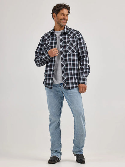 Men's Wrangler Retro Long Sleeve Sawtooth Snap Pocket Western Shirt