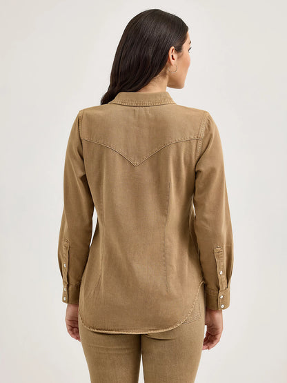 Women's Wrangler Colorwash Slim Western Snap Shirt