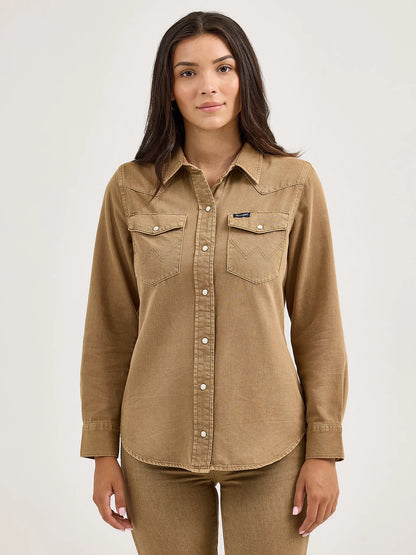 Women's Wrangler Colorwash Slim Western Snap Shirt