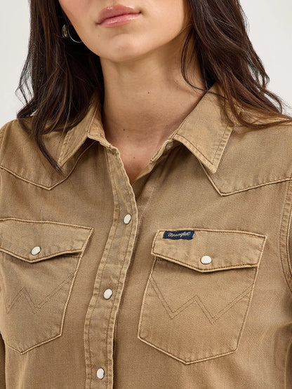 Women's Wrangler Colorwash Slim Western Snap Shirt