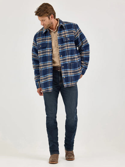 Men's Wrangler Quilt Lined Flannel Shirt Jacket