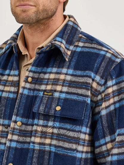 Men's Wrangler Quilt Lined Flannel Shirt Jacket