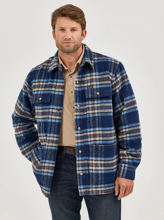 Men's Wrangler Quilt Lined Flannel Shirt Jacket