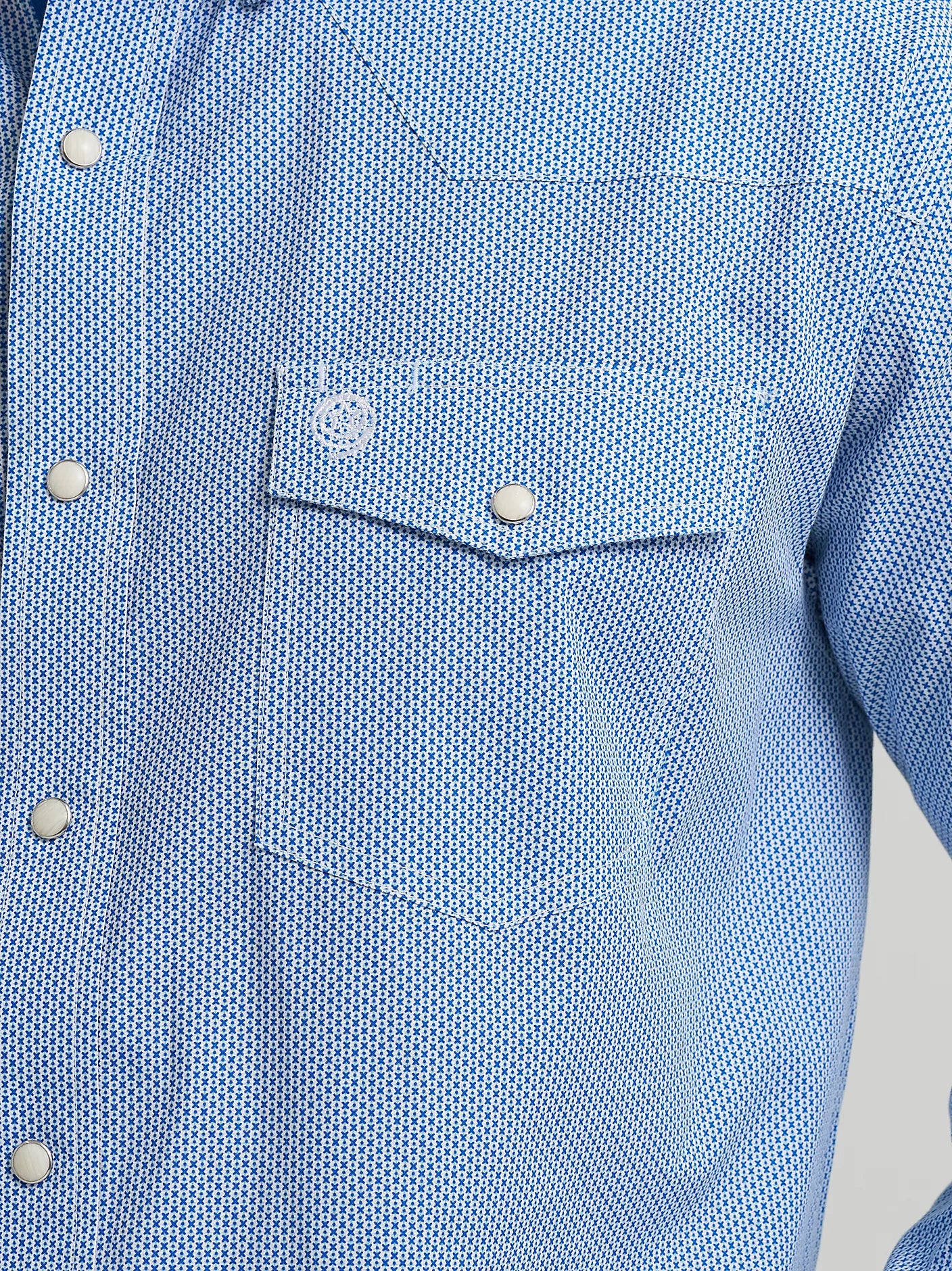 Men's Wrangler George Strait Troubadour Long Sleeve - Atlantic Miniprint