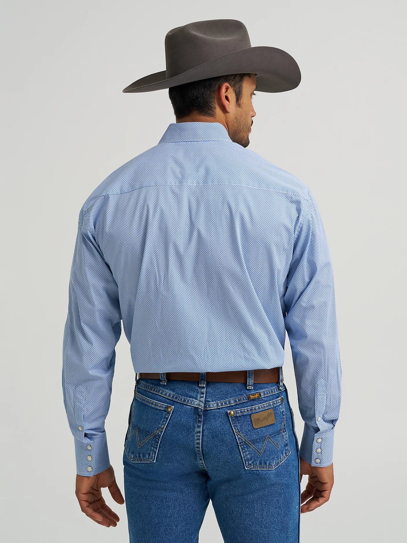 Men's Wrangler George Strait Troubadour Long Sleeve - Atlantic Miniprint