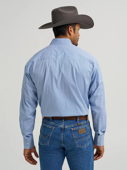 Men's Wrangler George Strait Troubadour Long Sleeve - Atlantic Miniprint