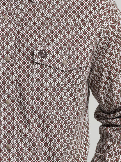 Men's Wrangler George Strait Troubadour Long Sleeve - Brown Multi