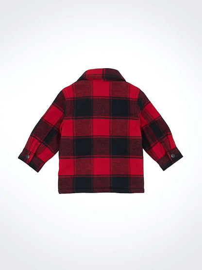 Boy's Wrangler Infant/Toddler Quilt Lined Flannel Shirt Jacket - Red Buffalo