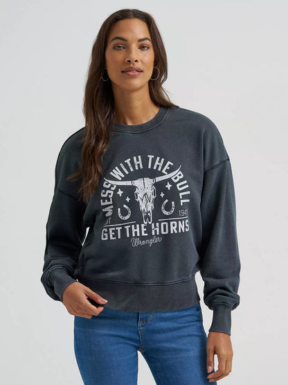 Women's Wrangler Get the Horns Cropped Sweatshirt