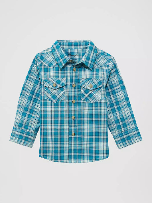 Boy's Wrangler Little Boy's Long Sleeve Plaid Western Snap Shirt