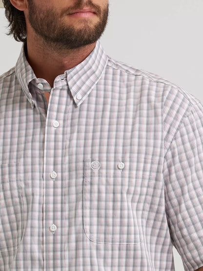 Men's Wrangler George Strait Short Sleeve Shirt - Gray Plaid