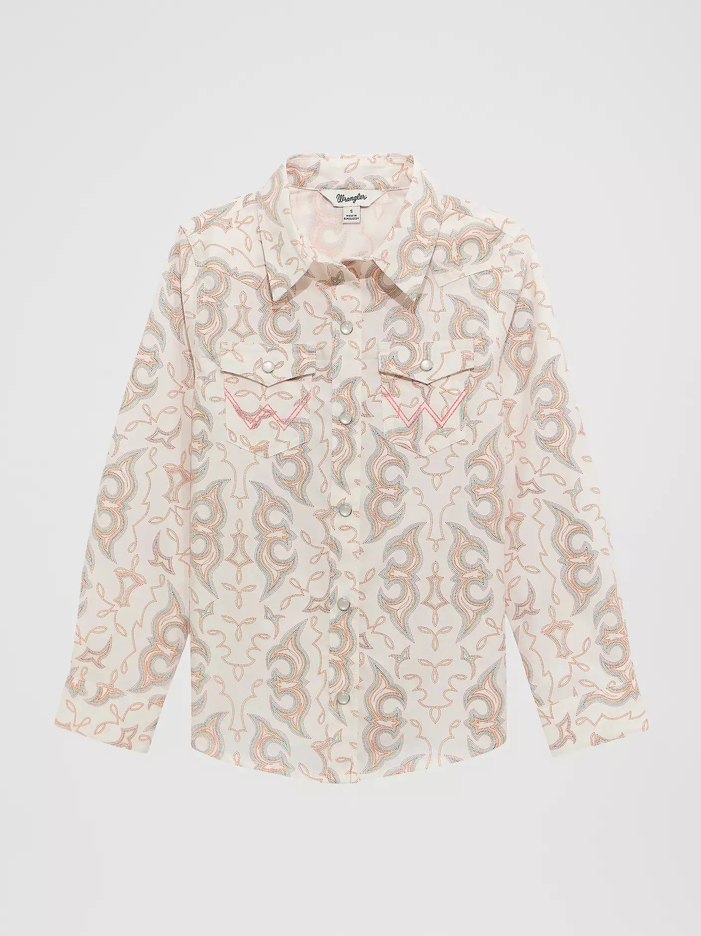 Girl's Wrangler Bold Print Western Snap Shirt