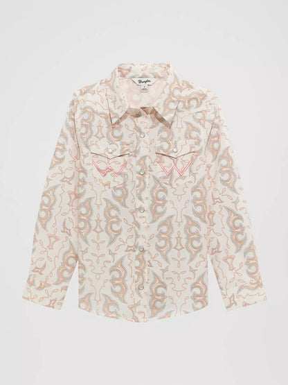 Girl's Wrangler Bold Print Western Snap Shirt