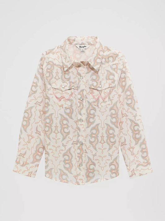 Girl's Wrangler Bold Print Western Snap Shirt