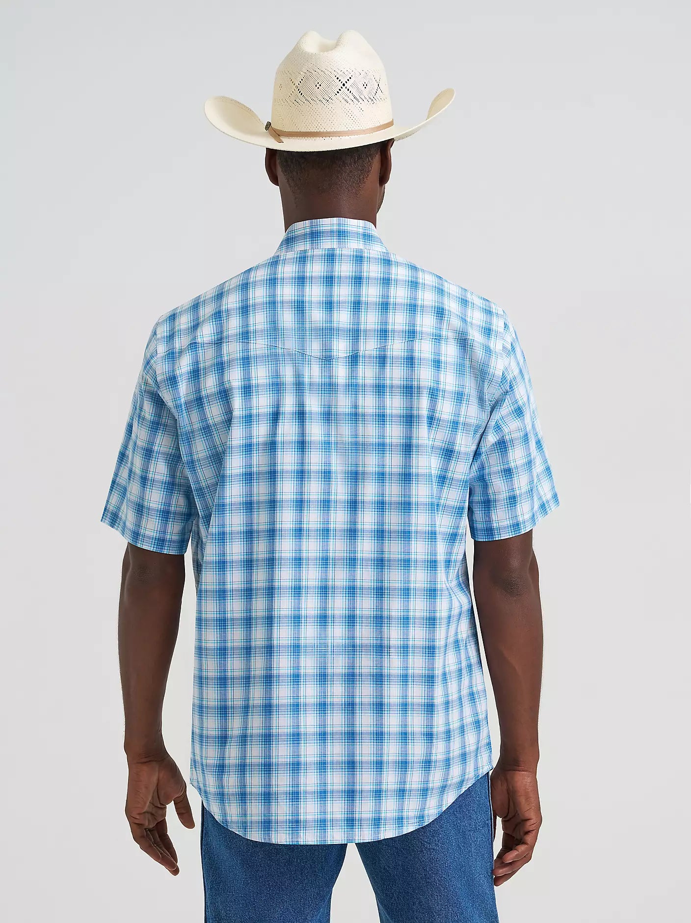 Men's Wrangler Short Sleeve Shirt - Seaside Blue