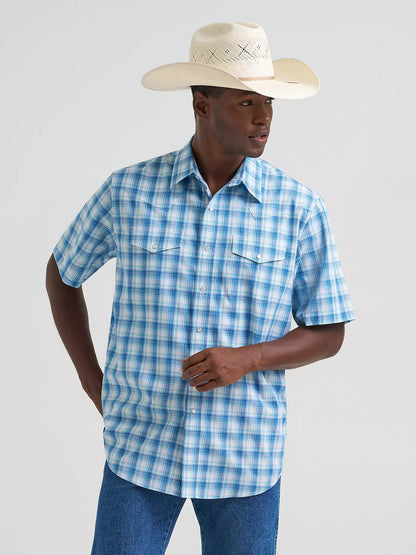 Men's Wrangler Short Sleeve Shirt - Seaside Blue