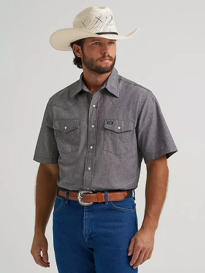 Men's Wrangler Cowboy Cut Short Sleeve Shirt - Charcoal