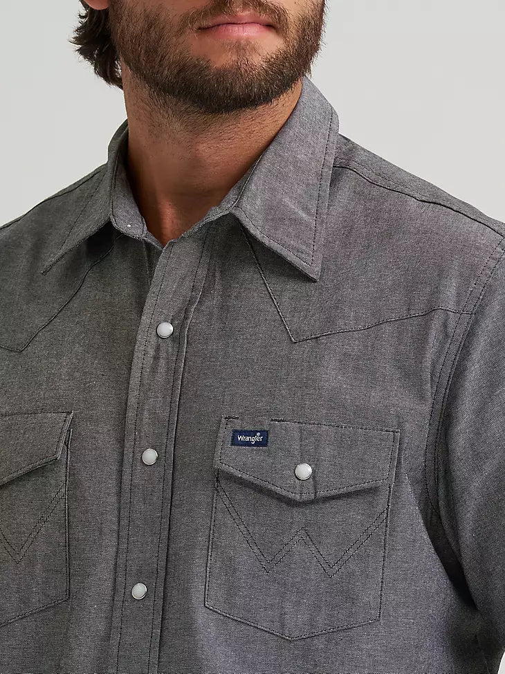 Men's Wrangler Cowboy Cut Short Sleeve Shirt - Charcoal