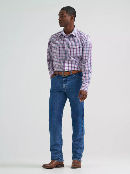 Men's Wrangler Western Snap Plaid Shirt - Violet