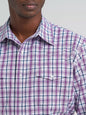 Men's Wrangler Western Snap Plaid Shirt - Violet