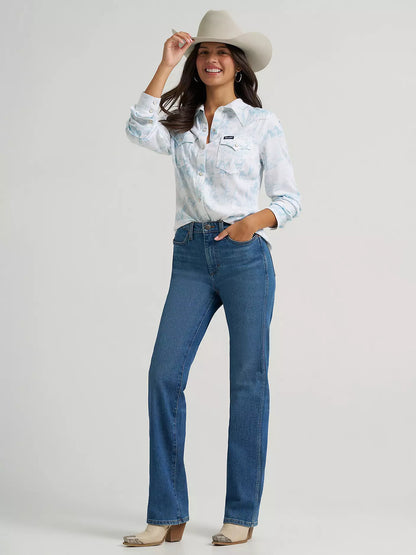 Women's Wrangler Country Toile Western Slim Snap Shirt