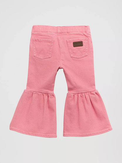 Girl's Wrangler Little Girl's Vibrant Ruffle Leg Flare Jean