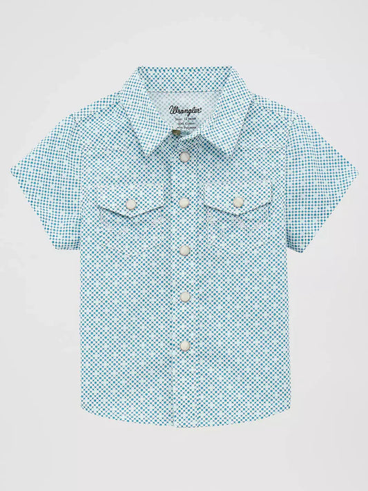 Boy's Wrangler Snap Short Sleeve Shirt - Teal