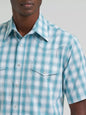 Men's Wrangler Short Sleeve Shirt - Pale Teal
