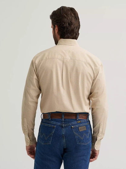 Men's Wrangler George Strait™ Long Sleeve Button Down One Pocket Shirt- Wheat Yellow