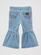 Girl's Wrangler Infant/Toddler Ruffle Leg Flare Jean - Light Denim