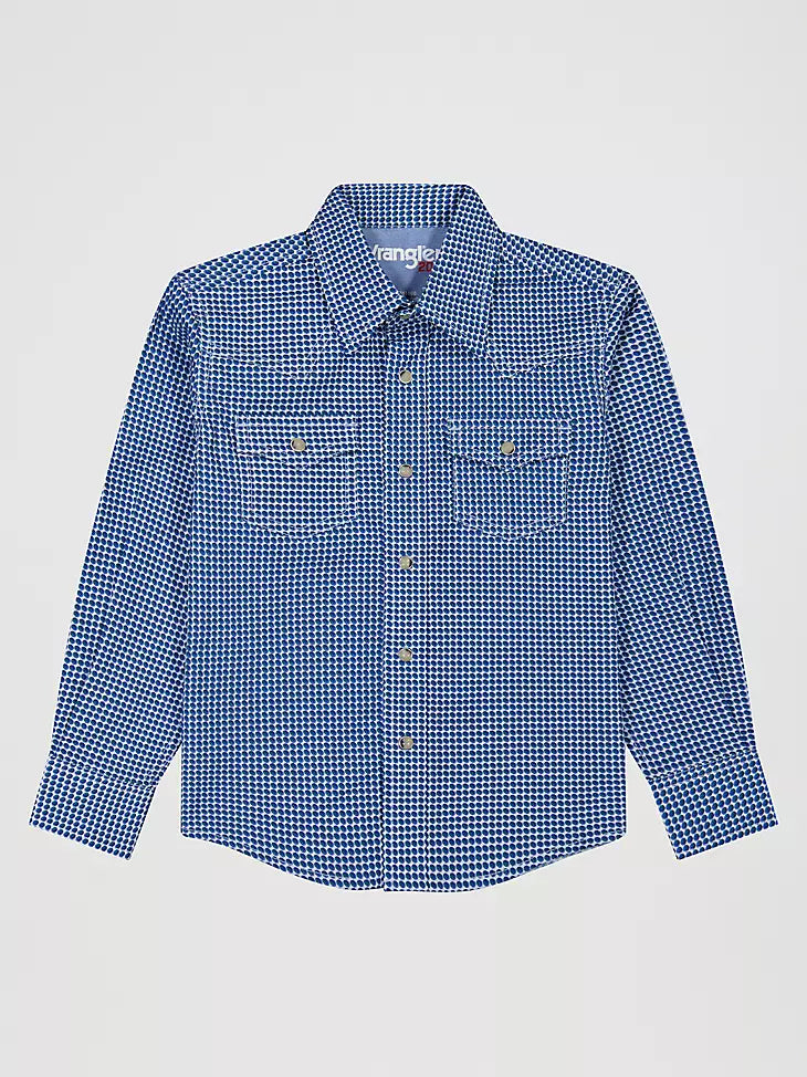 Boy's Wrangler 20X Advanced Comfort Snap Shirt - Midnight Blue