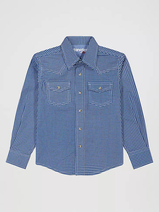 Boy's Wrangler 20X Advanced Comfort Snap Shirt - Midnight Blue