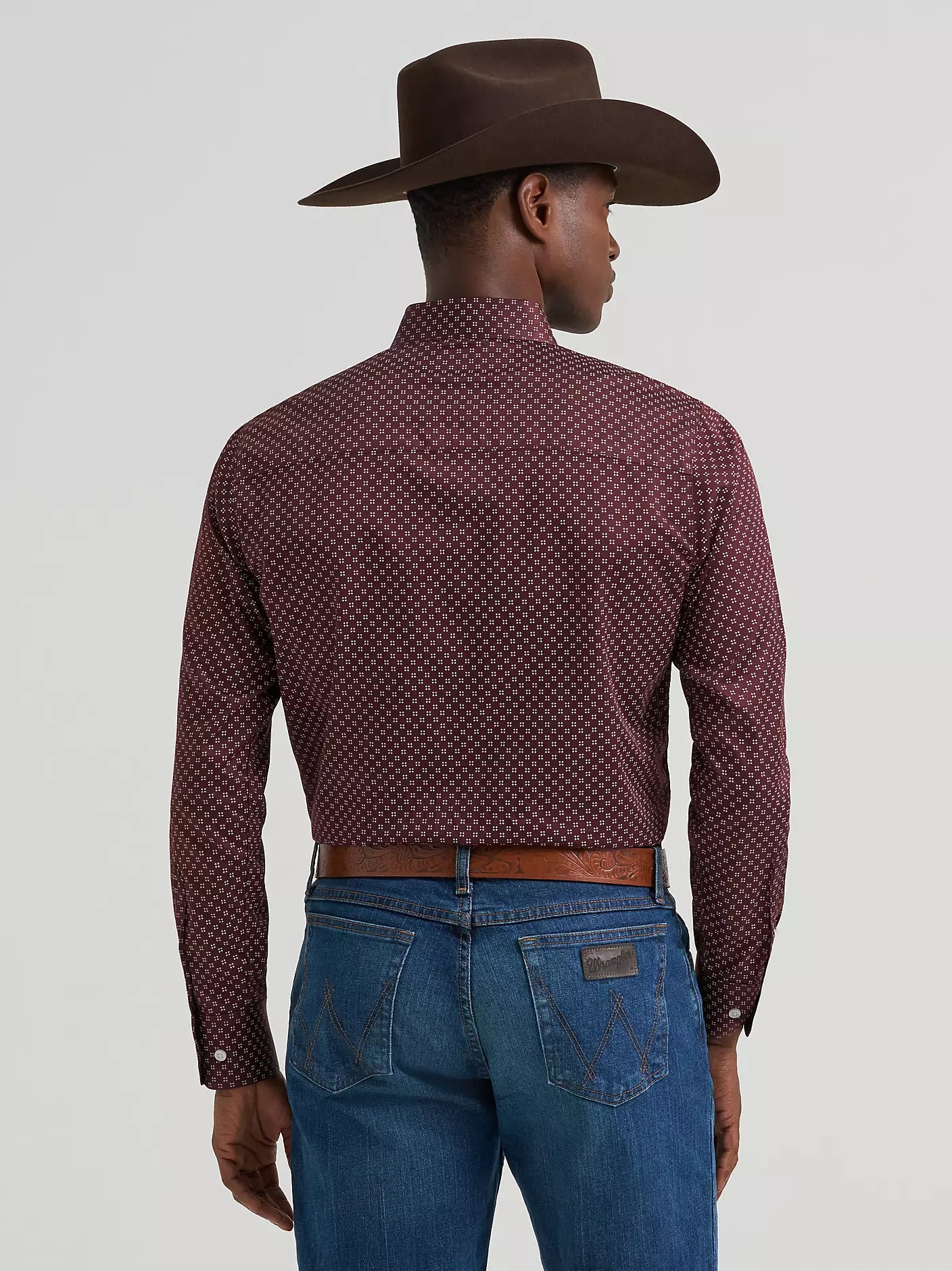 Men's Wrangler Cody Johnson Button Down Shirt - Wine