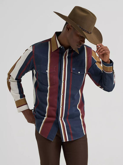 Men's Wrangler Vintage-Inspired Brushpopper Western Snap Workshirt