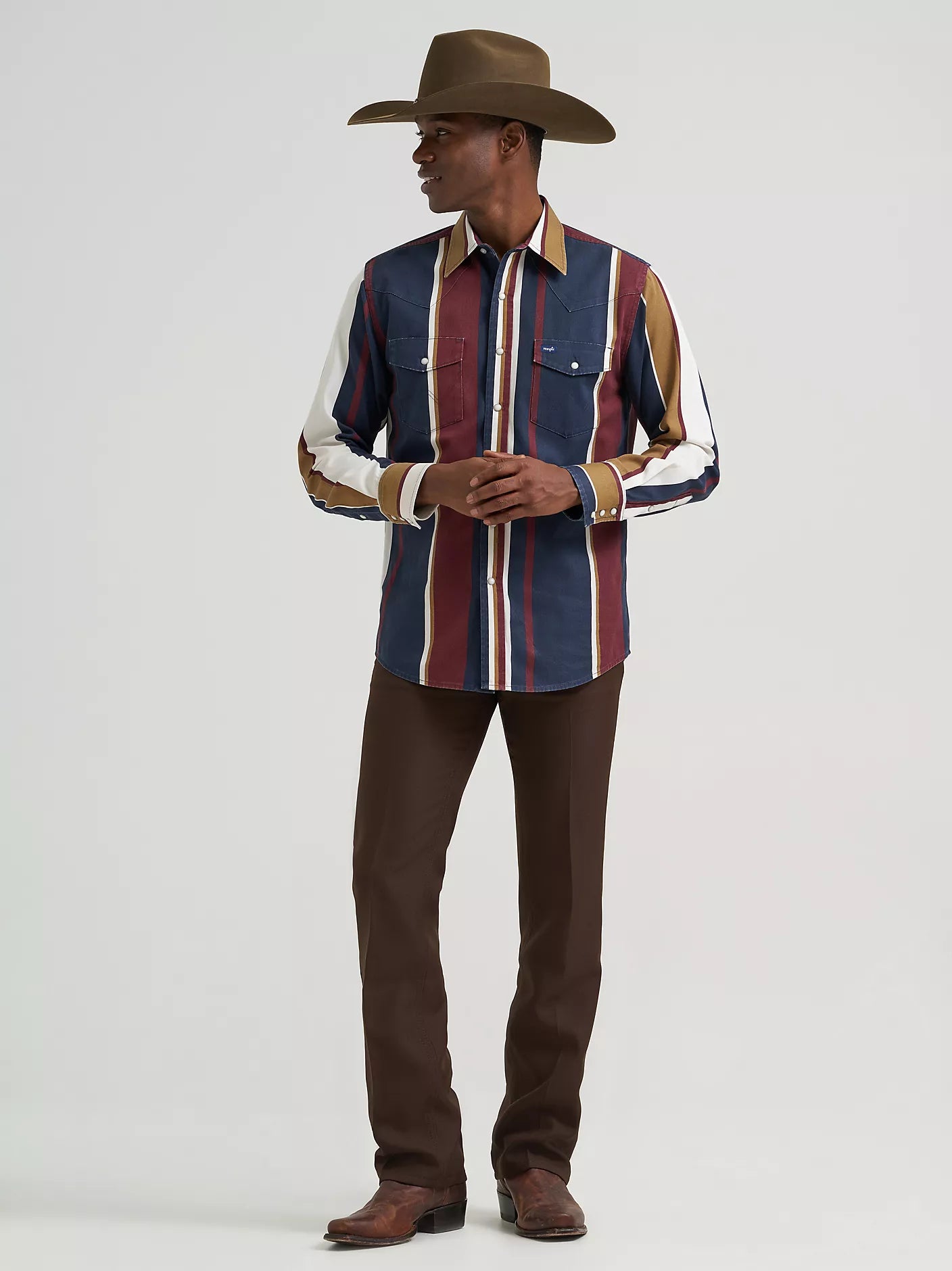 Men's Wrangler Vintage-Inspired Brushpopper Western Snap Workshirt