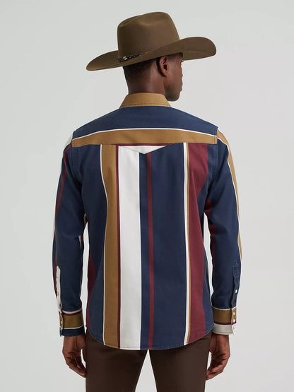 Men's Wrangler Vintage-Inspired Brushpopper Western Snap Workshirt