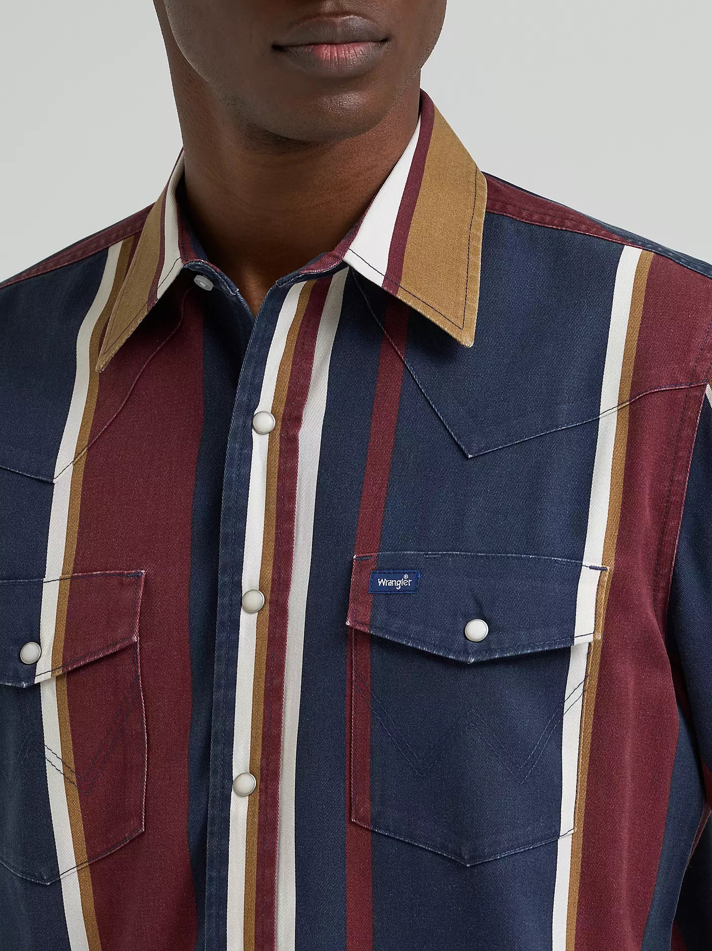 Men's Wrangler Vintage-Inspired Brushpopper Western Snap Workshirt