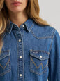 Women's Wrangler Barrel Sleeve Denim Snap Shirt